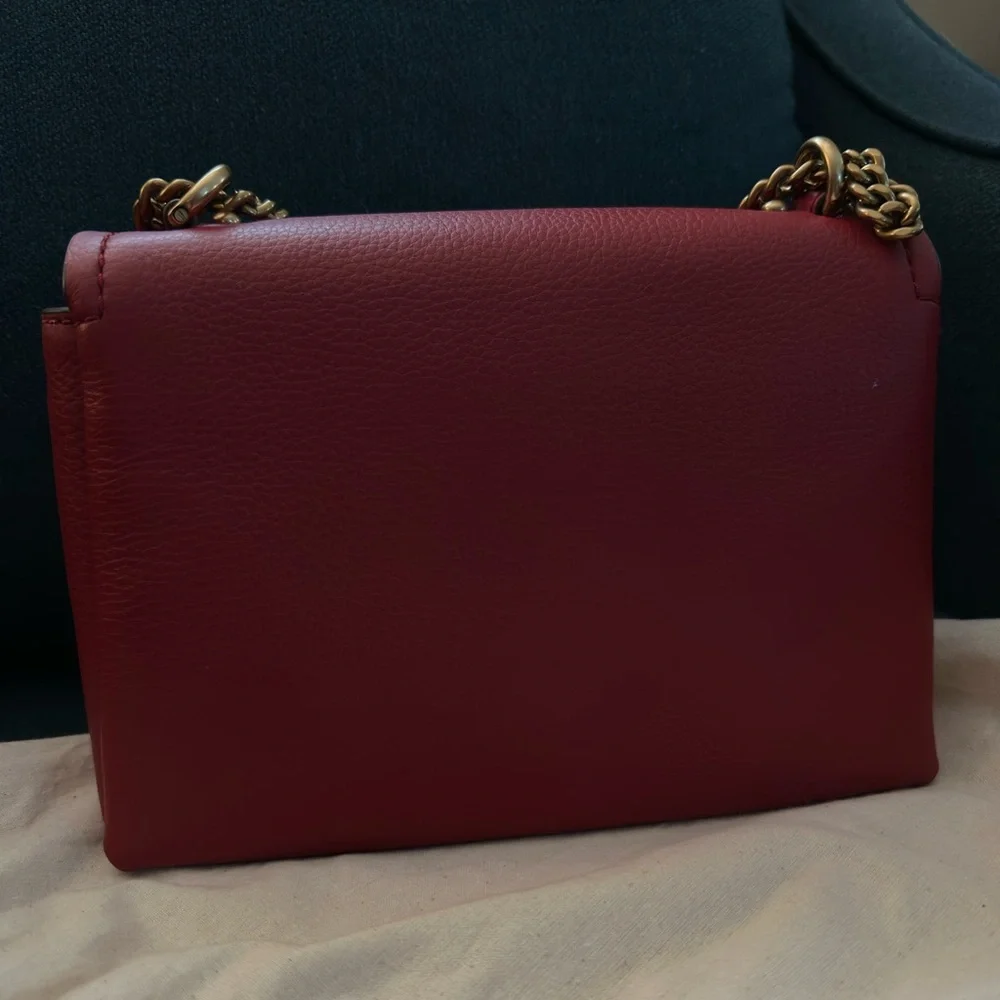 Tory Burch Red Leather Chain Crossbody